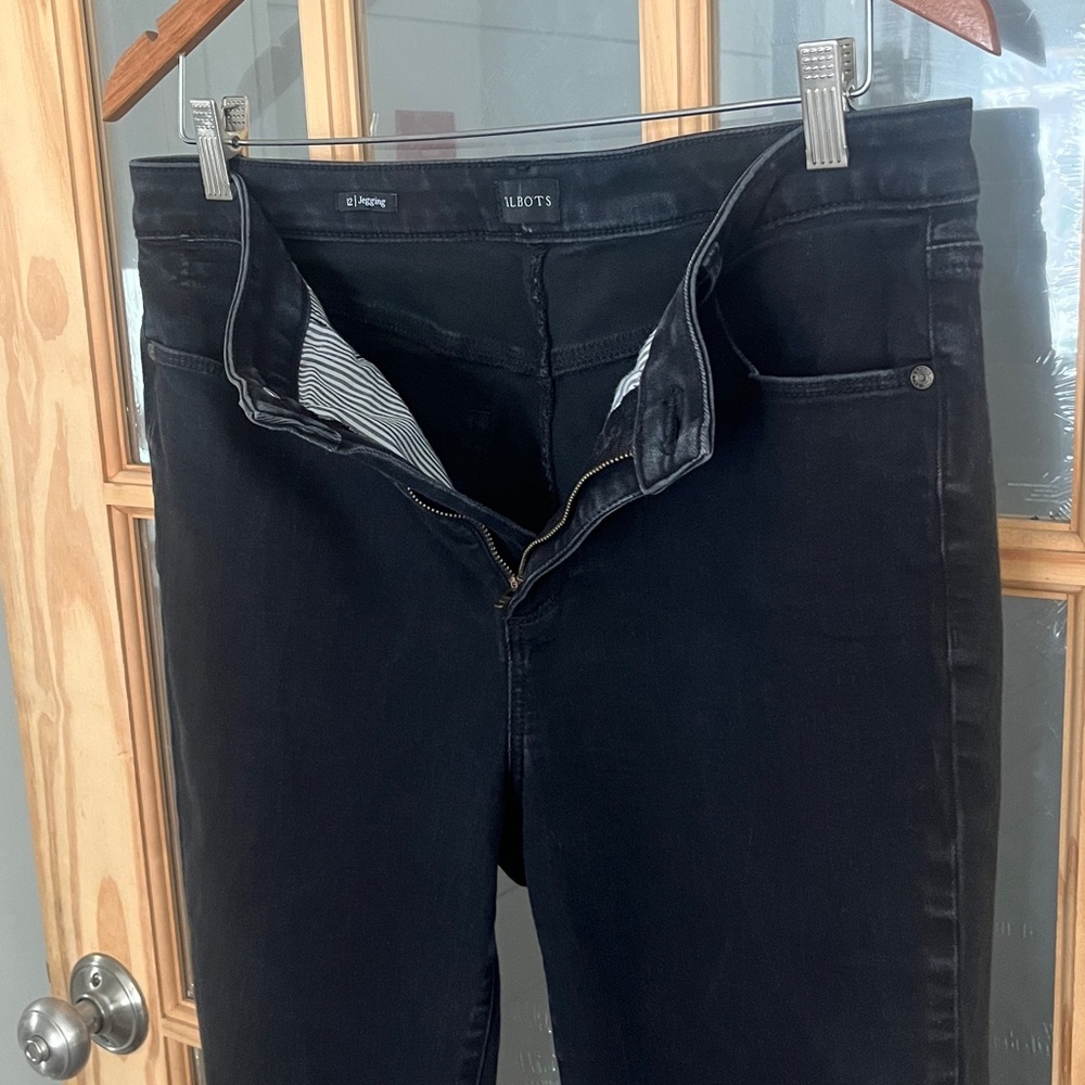 Talbots High Waist Jegging Ankle Black Jeans Stretch Womens Sz 12 Classic Comfy - Picture 8 of 9